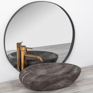 Lavoar pentru blat Rea Roxy A Stone D.Grey Gri - Img 6