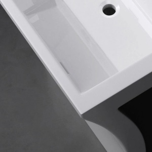 Lavoar stativ EGO 07, Alb, lucios, 60x48x83 cm, montaj podea, compozit marmura, gaura baterie, preaplin, design exclusivist - Img 12
