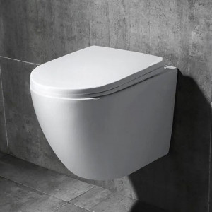 Manșetă izolată WC Carlo Mini Basic Rimless + Bideu Carlo Mini - Img 3