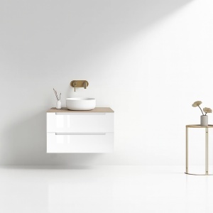 Mobilier lavoar suspendat alb cu blat din cașmir LINDA 60 cm  - Img 5