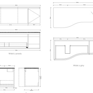 Mobilier lavoar suspendat VIENNA cu blat 120 cm stejar - Img 8