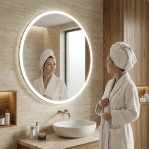 Oglindă LED rotundă 100 cm FFJ100 – oglindă modernă cu iluminare reglabilă pentru baie | disponibilă pe Deppo - Img 4