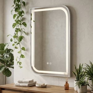 Oglindă LED ZONE 80x60 BRUSH NICKEL - Img 3