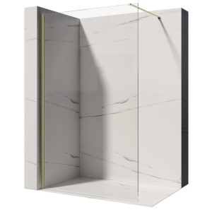 Paravan de duș MILAN profil auriu periat dimensiune 8 mm dimensiuni la alegere