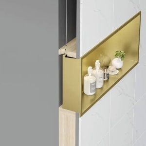 RAFT BAIE INCASTRAT PERETE LED 30x45 brush gold - Img 5