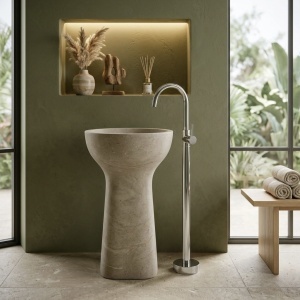Robinet lavoar Lungo Chrome – baterie modernă cromată pentru lavoar, montaj pe blat | disponibil pe Deppo - Img 4
