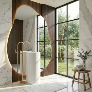 Robinet pentru lavoar Lungo Brush Gold - Img 3