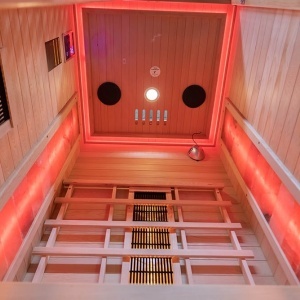 Saună cu infraroșu C1S pentru 1 persoană 90×90 cm cu piatră de sare, LED, Bluetooth – cabină sauna uscată | Deppo - Img 10