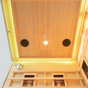 Saună cu infraroșu pentru 2 persoane cu cromoterapie LED și Bluetooth – saună uscată low-temperature, cabină wellness | Deppo - Img 8
