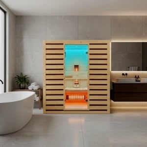 SAUNĂ DE INTERIOR INFRARED TROMSO4 – 180×150 cm – 4–5 PERSOANE – 230V - Img 5