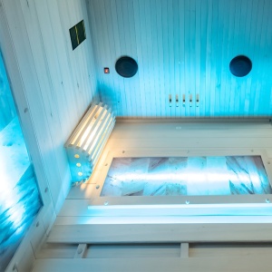Sauna finlandeza cu temperatura inalta si soba Harvia 3.5kW pentru 1-2 persoane Lark 120 x 120 cm - Img 12