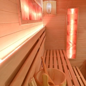 Sauna finlandeza cu temperatura inalta si soba Harvia 8kW pentru 4 persoane EP4S dreapta 180 x 160 cm - Img 8