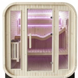 Saună Finlandeză Exterior Tip Butoi 2-4 Persoane 180x200 cm cu Sobă Harvia și LED – Deppo - Img 17