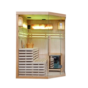 Saună finlandeză KEMI4 150×150 cm cu sobă HARVIA 6 kW – 4-5 persoane, saună tradițională, Hemlock, cromoterapie, Bluetooth | Deppo - Img 7