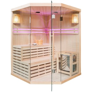 Sauna finlandeza la temperaturi ridicate cu soba 6kW pentru 4-5 persoane Oslo 150 x 150 cm - Img 3
