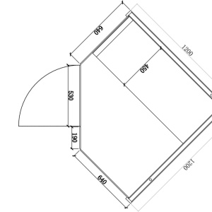 Saună finlandeză OSLO2 120×120 cm cu sobă HARVIA 3.5 kW – 1-2 persoane, saună uscată tradițională, Hemlock | Deppo - Img 18