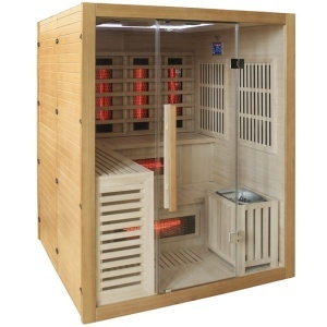 SAUNĂ KOMBO 2-ÎN-1 HELSI3 NEW – 160×160 cm – INFRARED + FINLANDEZĂ – 6kW – 3-4 PERSOANE - Img 2