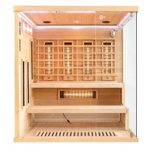 Sauna tip uscat cu infrarosu si cu pietre din sare de Hymalaya 4 persoane EP4RS XL stanga 180 x 160 cm - Img 4