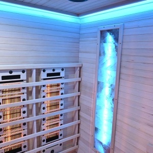 Sauna tip uscat cu infrarosu si cu pietre sarate pentru 4 persoane C4ST 175 x 140 cm - Img 19