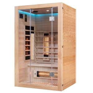 Saună uscată cu infraroșu ALTA2 120×105 cm – 2-3 persoane, Hemlock, 230V, cromoterapie, Bluetooth | Deppo - Img 5