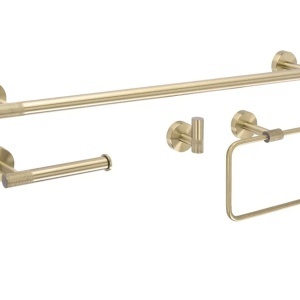 Set accesorii pentru baie GRID Brush Gold 4 piese