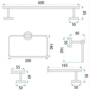 Set accesorii pentru baie GRID Titan 4 piese - Img 2