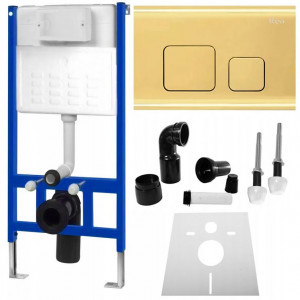 Set cadru pentru vas de toaletă cu buton F Gold - Img 8