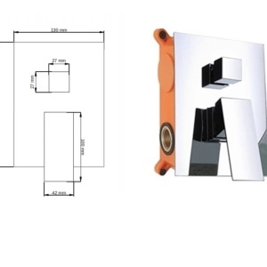Set de duș încastrat QUADRO cu para de ploaie SLIM - Img 3