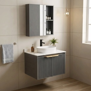 Set de mobilier de baie cu blat Marti 60cm Grey