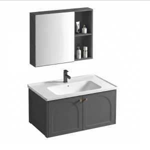Set mobilier de baie cu lavoar Denver 80cm Grey