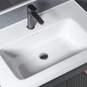 Set mobilier de baie cu lavoar Mario 60cm Grey - Img 2