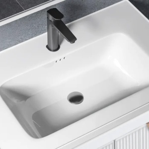Set mobilier de baie cu lavoar Mario 60cm White - Img 2