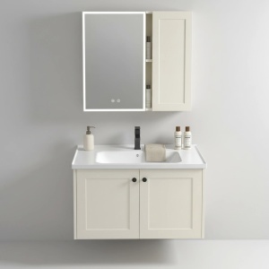 Set mobilier de baie cu lavoar Monti 60cm Creme
