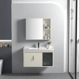 Set mobilier de baie cu lavoar Paris 60cm Beige