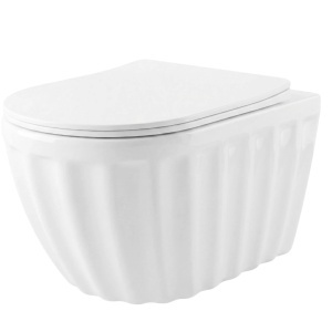 Set: Vas de toaletă suspendat + Lavoar pe blat Rea Duo White - Img 2