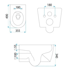 Vas de WC suspendat cu capac Gustavo Rimless alb lucios - Img 12