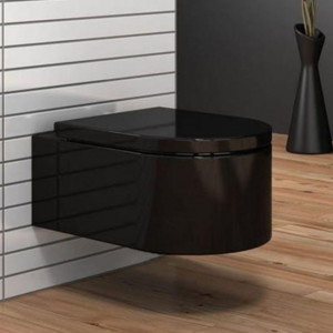 Vas WC negru LORENT capac soft-close duroplast 55x36x34,5 cm - Img 3