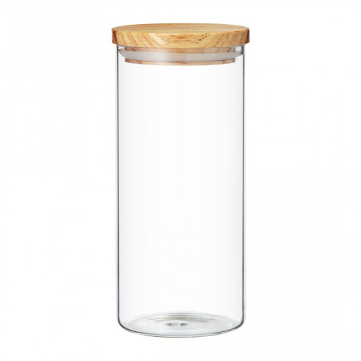Borcan depozitare cu capac lemn 1.4L, Nordic
