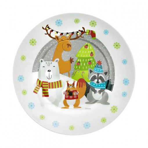 Farfurie portelan 19cm, Winter Forest Team