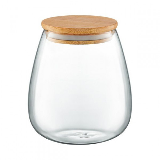 Borcan depozitare cu capac bambus 1L, Belly