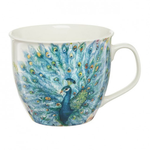 Cana mare 550ml, model paun, Nina Blue