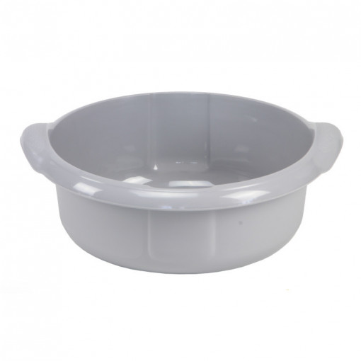 Bol plastic cu maner 28cm, gri, Sara