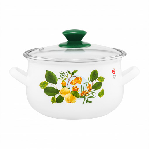 Oala emailata cu capac 18cm, 2.9L, Pigwa