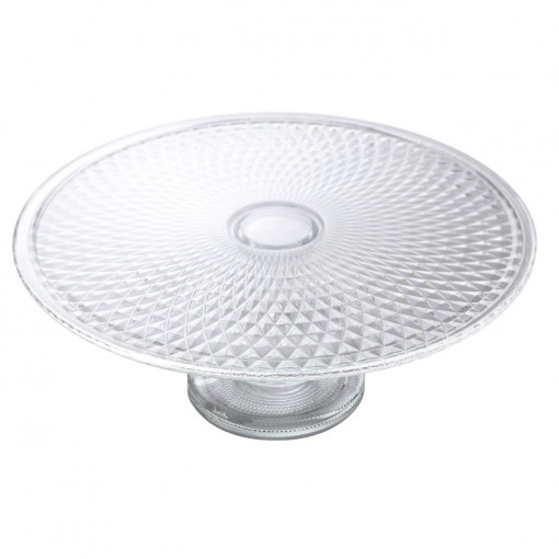 Platou sticla cu talpa 36cm, Cristal