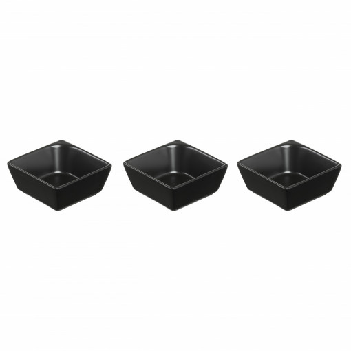 Set 3 boluri patrate 8.25cm, negru, Salsa