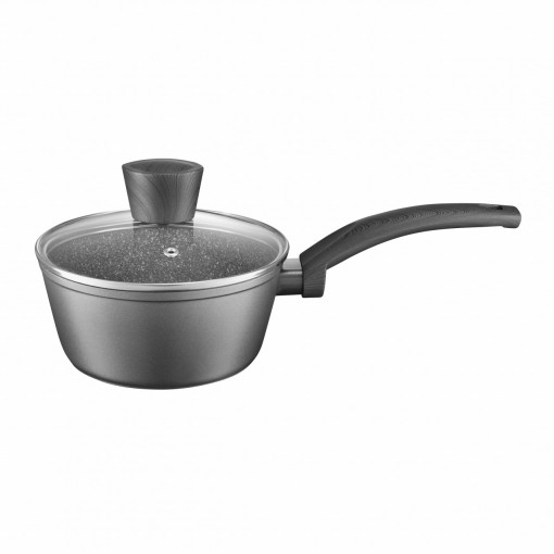 Cratita cu capac 16cm, 1.2L, invelis Qualum Basic Stone Edition, Loft