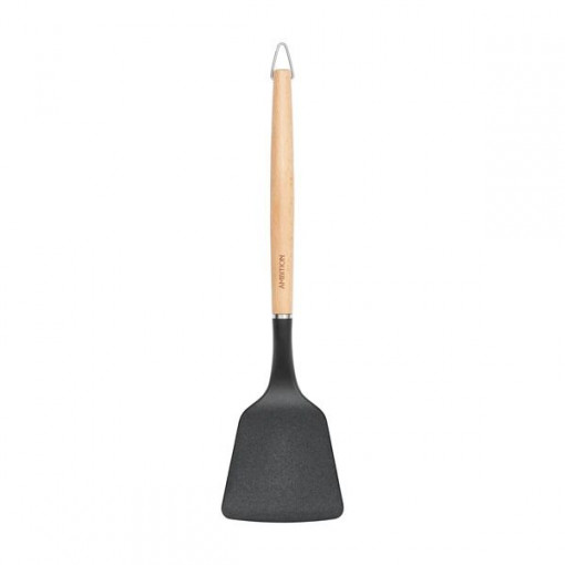 Spatula plastic cu maner lemn 34cm, Natural