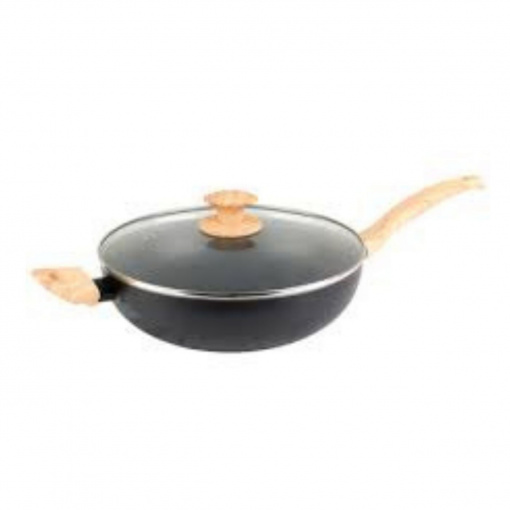 Tigaie wok cu capac 28cm, invelis non-stick, negru, Scandi Smartstone