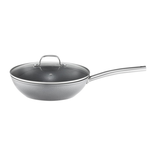 Tigaie wok cu capac 28cm, invelis Qualum Basic, Bubble