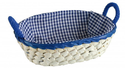 Cos oval cu manere captusit cu material 25x18cm, mix culori, Palma